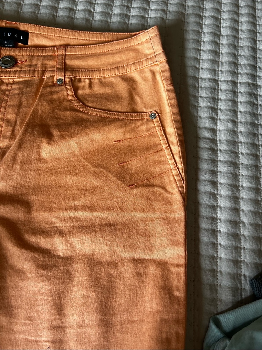 Tribal Orange Straight-Leg Denim Bermuda Shorts - Picture 4 of 4